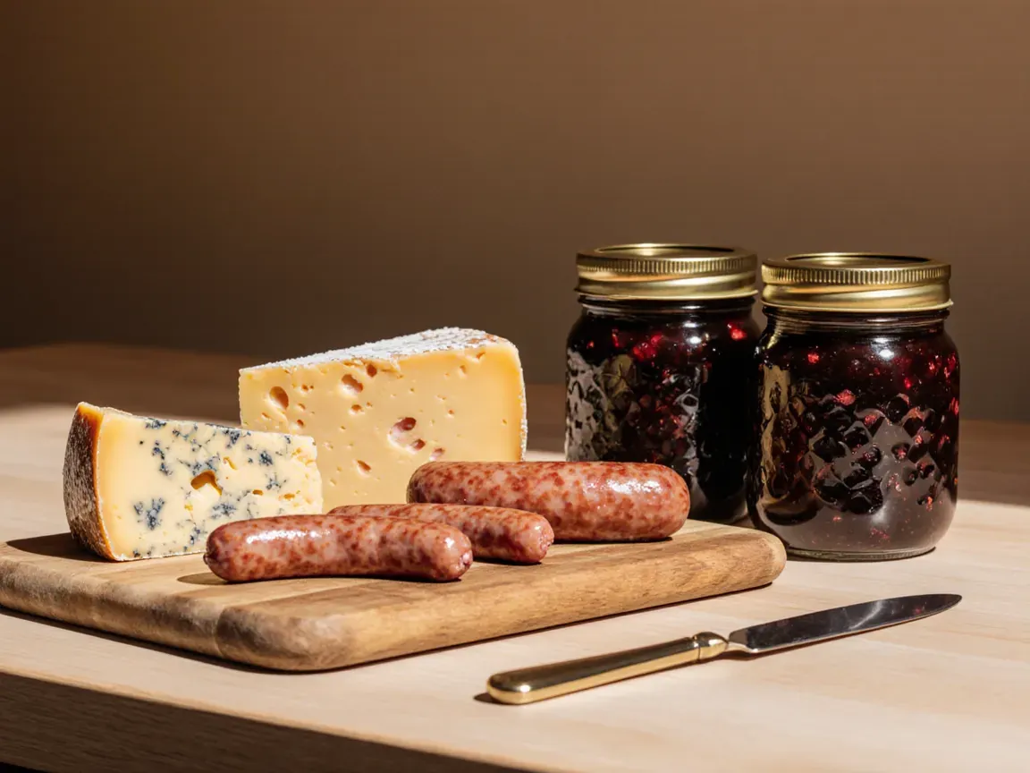 Wisconsin cheese, sausage, and preserves