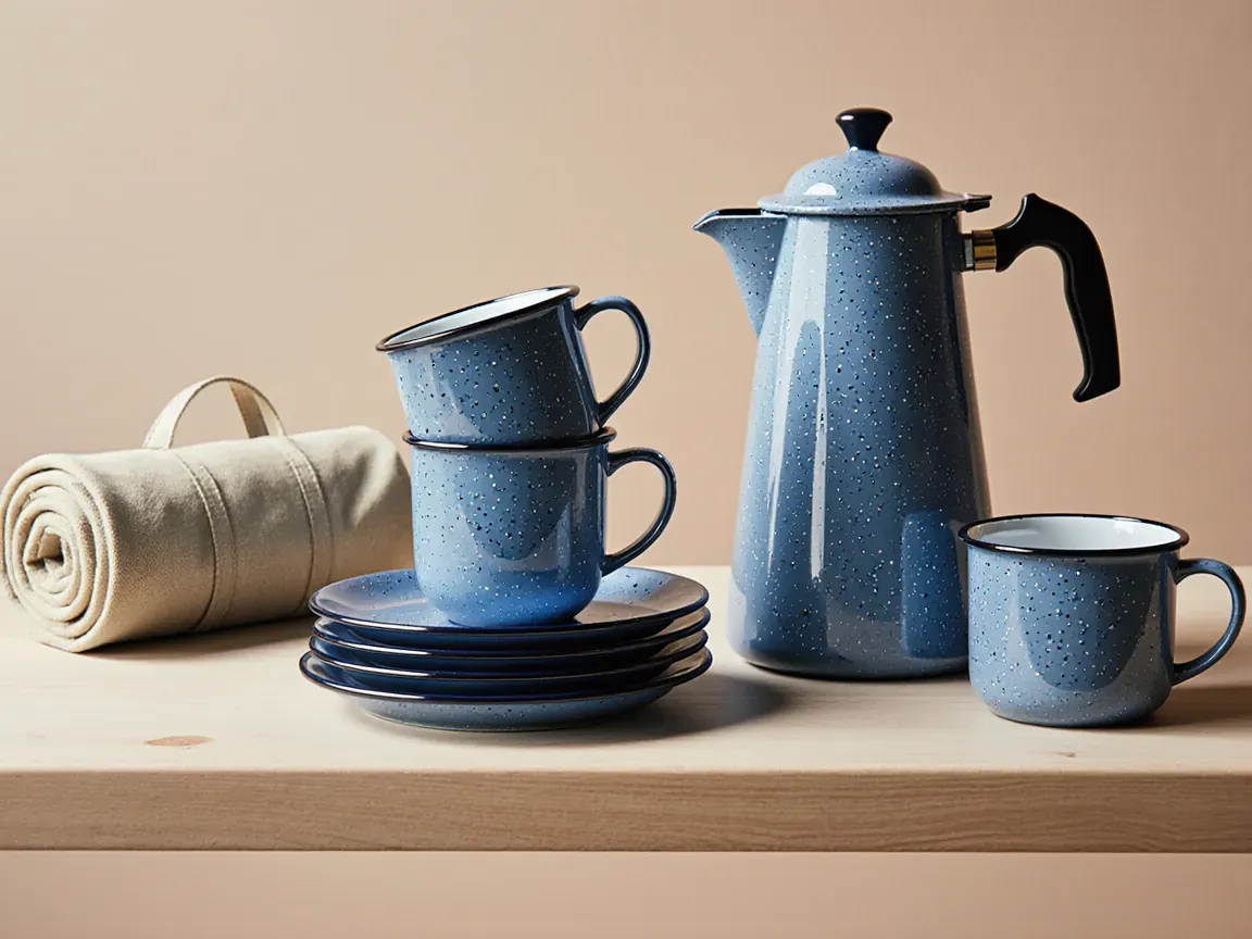 enamelware and camp kitchen goods