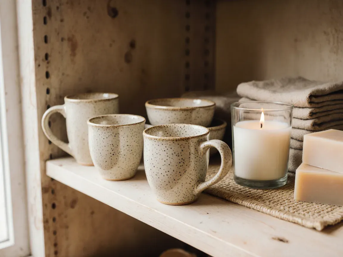 a local maker's goods on the mercantile shelves