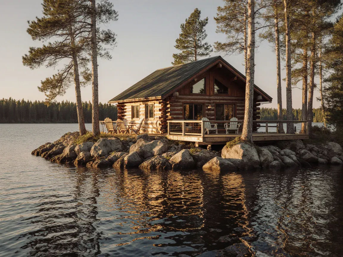 Birch Point Cabin on the point with water on two sides