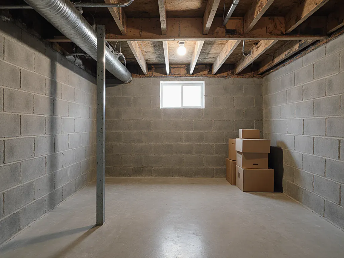 basement finish, before