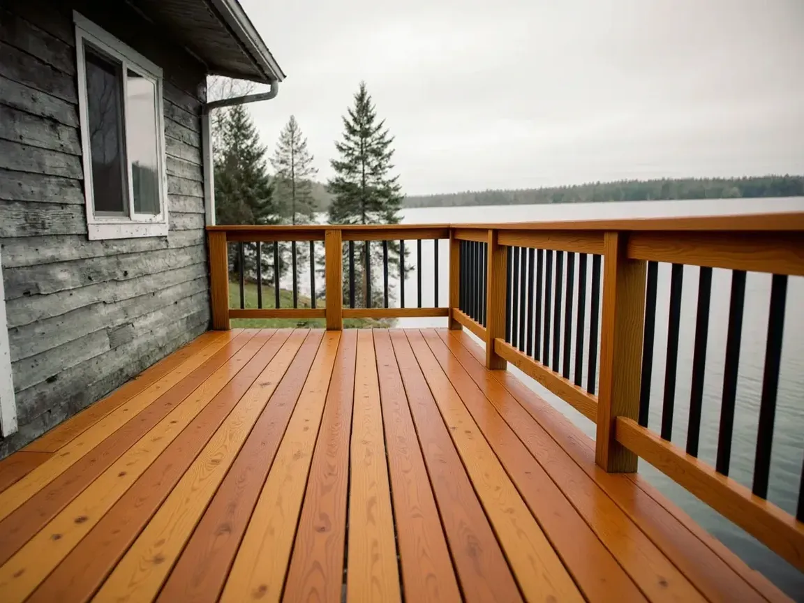 lakeside deck, after