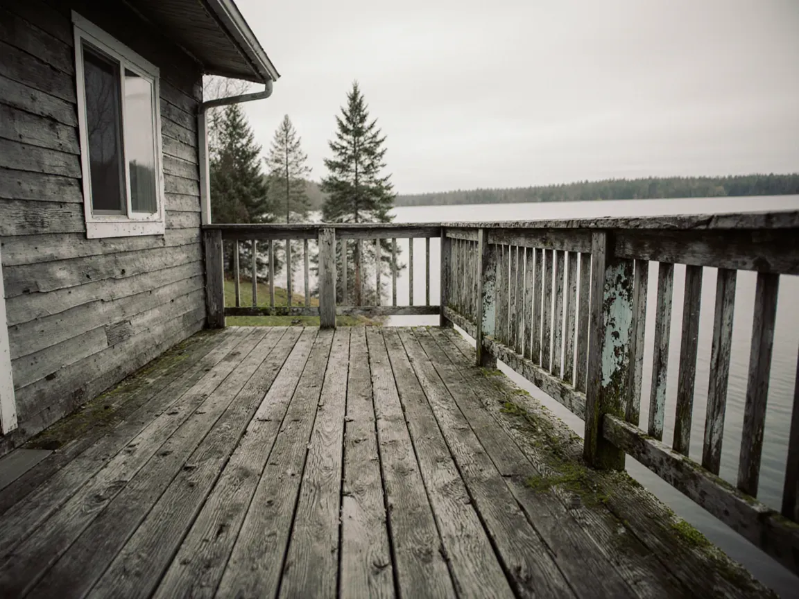 lakeside deck, before
